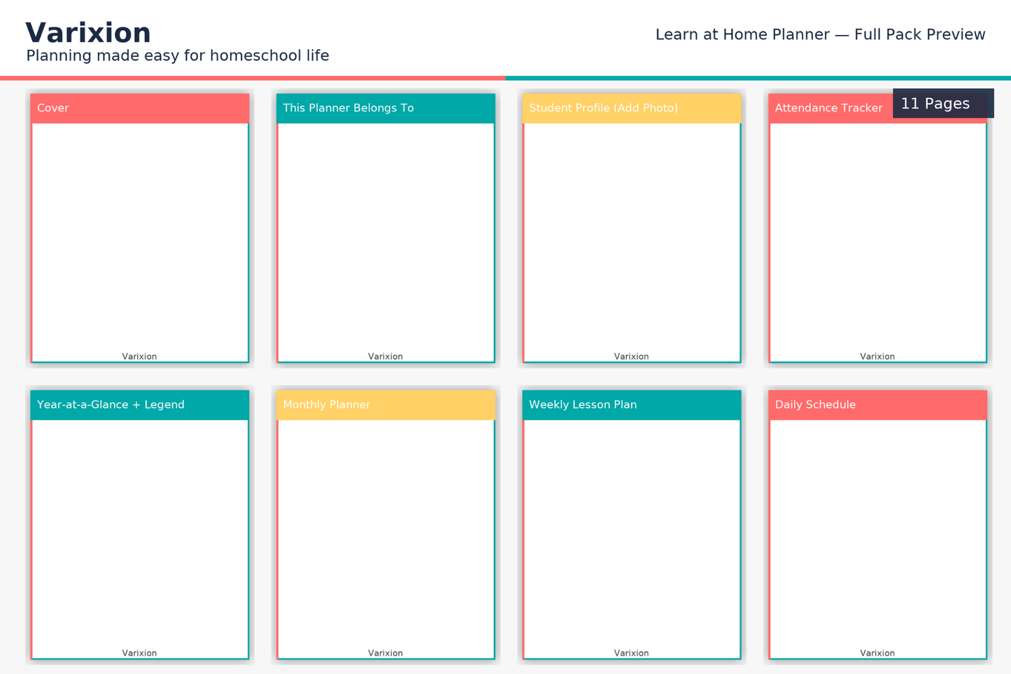 “Stay organized all year long — monthly and weekly layouts included!”